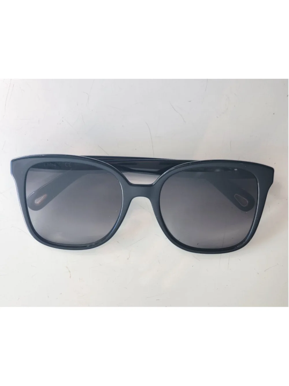 Chloé Black Square Oversized CE766S Sunglasses with Gold‎ Accents 56 mm #26